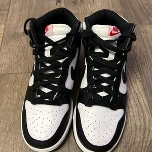Nike Dunk mid high pandas like new worn three times